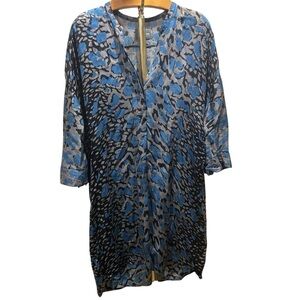ZADIG & VOLTAIRE ~ Raita Leo Print Shirt Dress with Single Button Pop Over Style